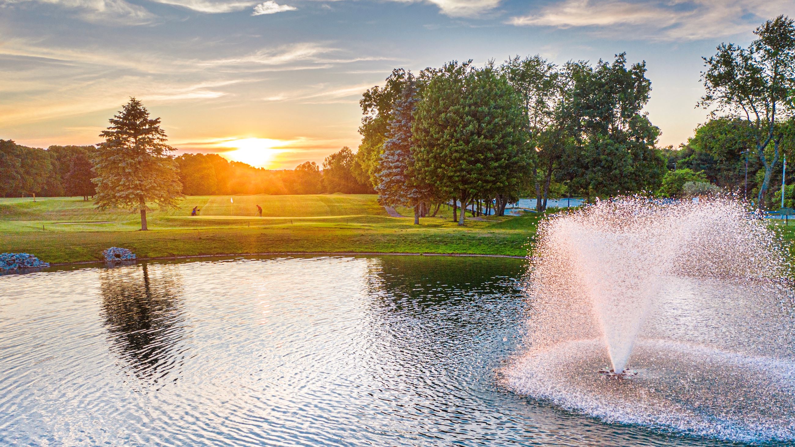 Norwich Golf Course Pond at Sunset
